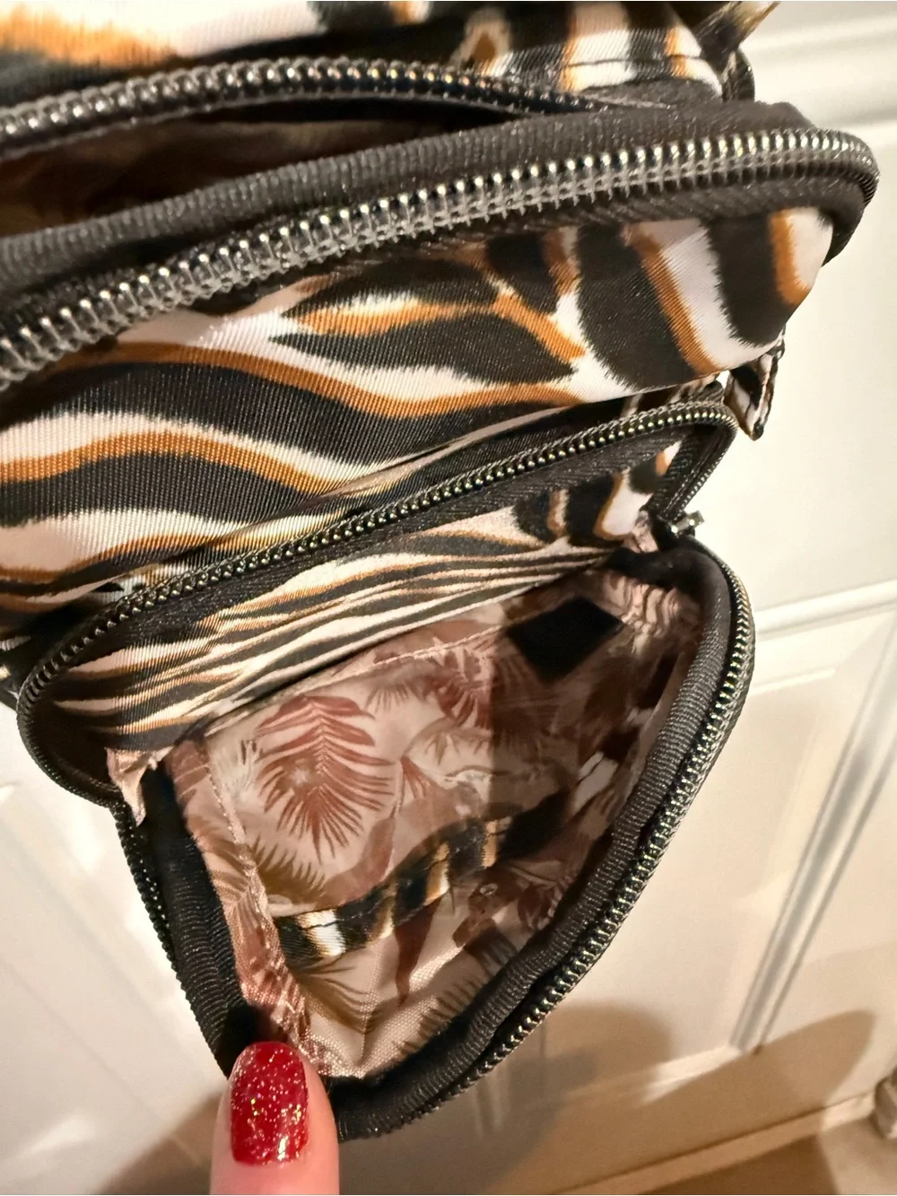 LUG Zebra-Print Crossbody Bag - Black & Cream